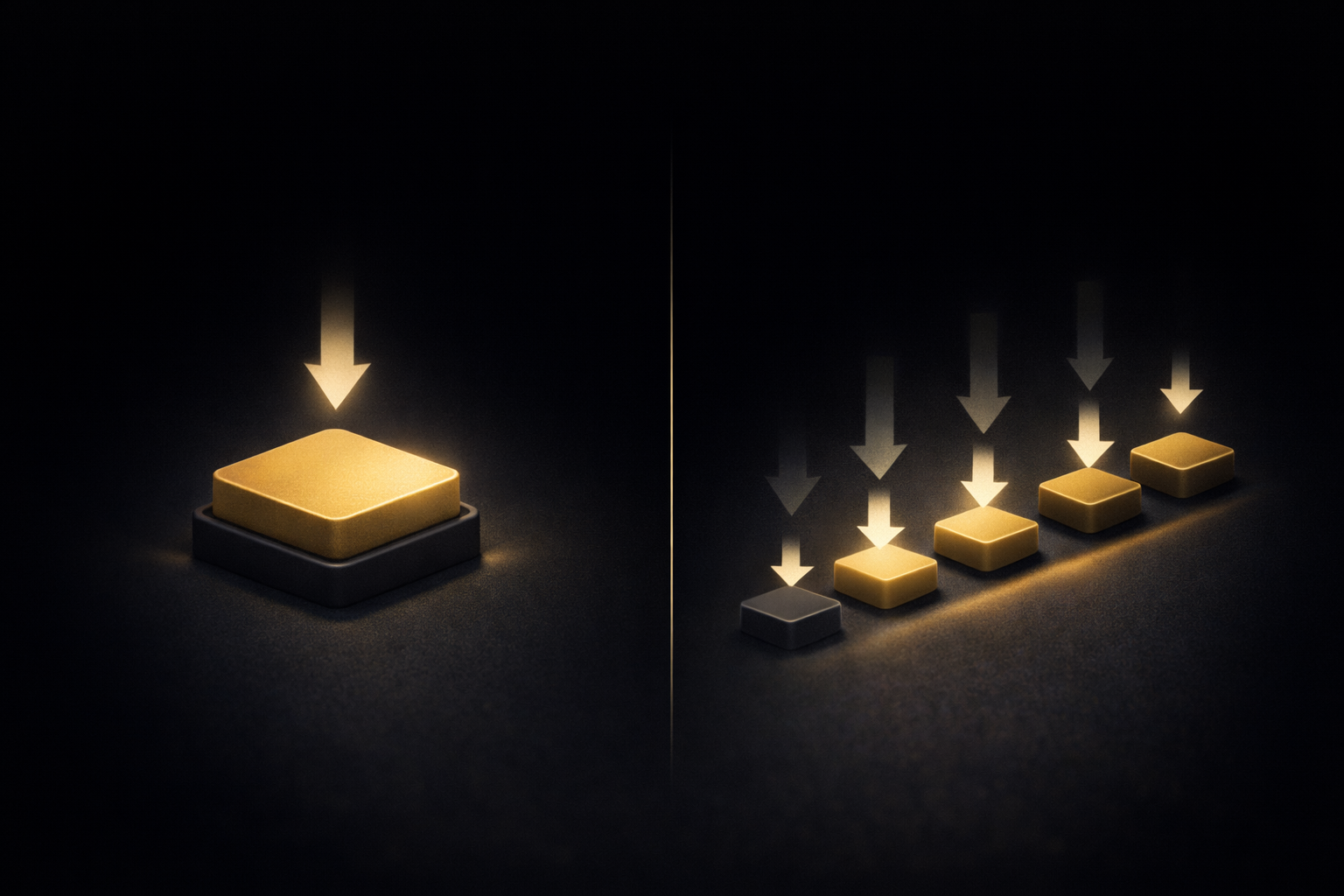 One push vs many pushes visual