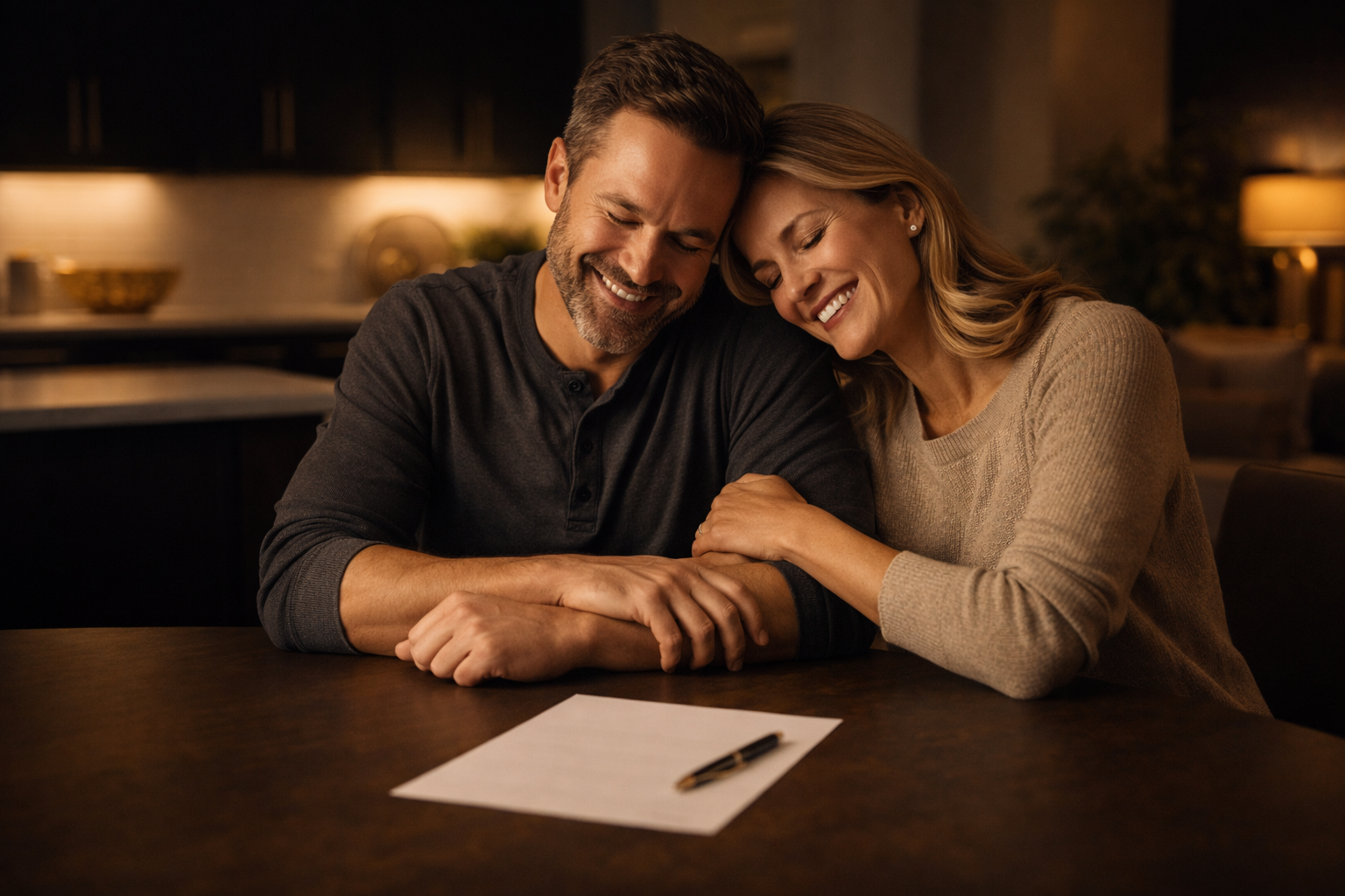 Couple feeling relief