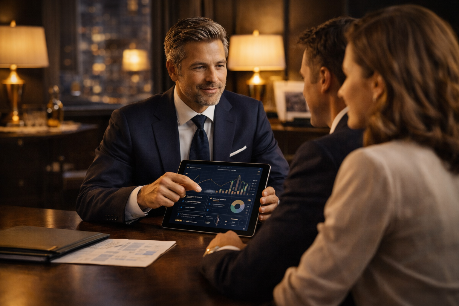 Advisor meeting with couple